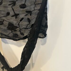 Black Floral Lace Scarf
